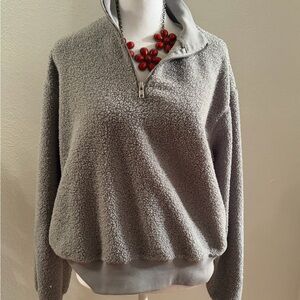 Topshop Light Gray Textured Pullover